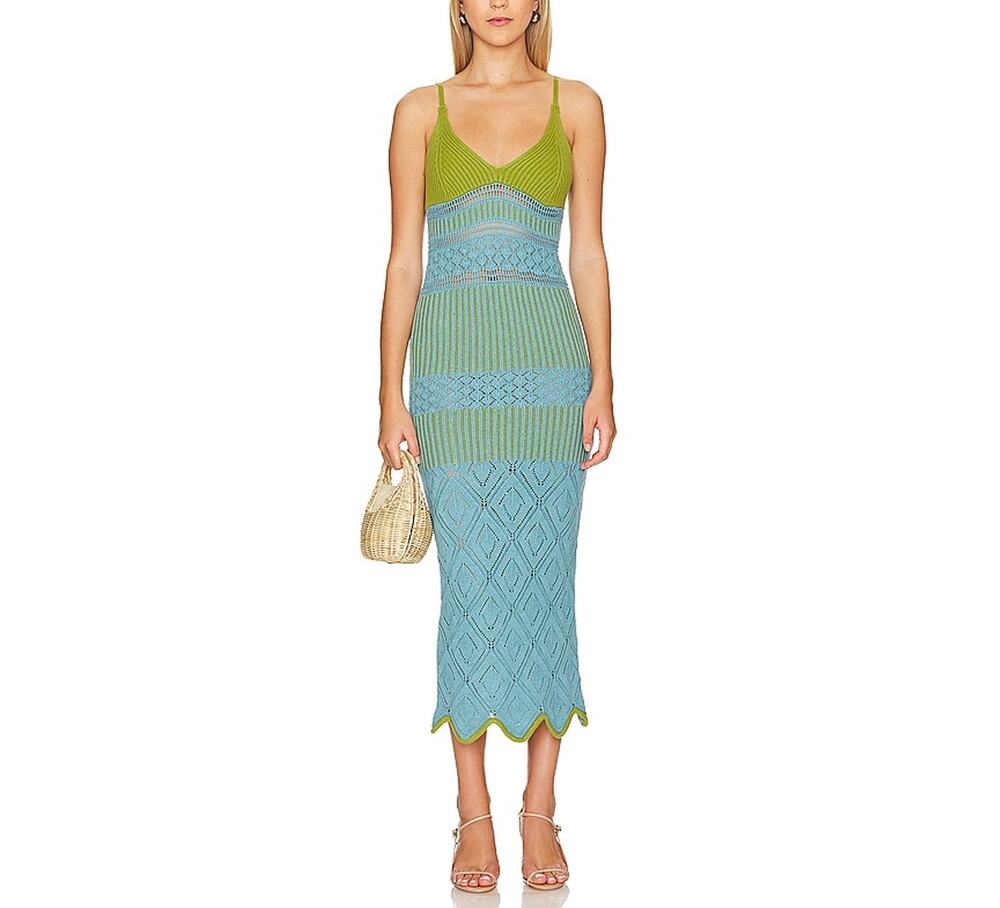 Misa Los Angeles Knit Blue Sezen Size S Dress